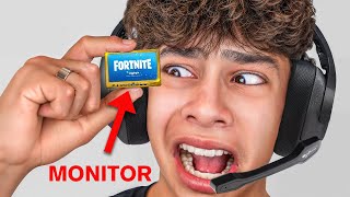 I Played Fortnite on Worlds SMALLEST Monitor [upl. by Brogle547]