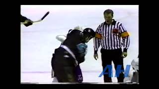 NHL Apr 16 1992 Kelly ChaseSTL v Derian HatcherMIN St Louis Blues Minnesota North Stars [upl. by Rezzani460]