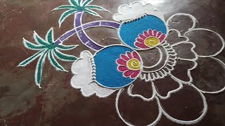 Pot Rangoli 🌷 Pongal Pot Kolam 🌷 Sankranthi Muggulu Designs 🌷saptrangi 🌷rangolidesigns 🌷 [upl. by Ward]