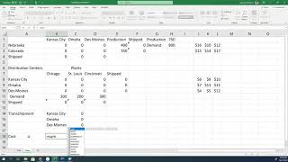 Transshipment Problem Solving Using Microsoft Excel [upl. by Ahtan]