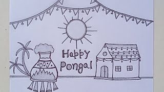 Pongal festival drawing Easy  How To Draw Pongal  Pongal Drawing With Pencil [upl. by Oiludbo]