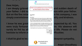 Letter of condolence to a friend on the death of his father [upl. by Aniara37]