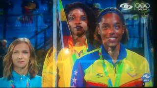 Caterine Ibarguen medalla de oro Rio 2016 himno [upl. by Valaree]