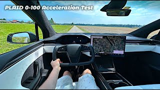 Tesla Model X Plaid 1020HP Acceleration Test 0 to 100  Battery under 20 [upl. by Ahsirek]