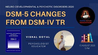 DSM 5 change from DSMIV TR Neurodevelopmental amp Psychotic Disorders Psychological Disorders 2020 [upl. by Noyes546]