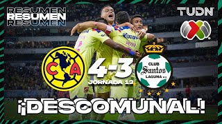 América 43 Santos  HIGHLIGHTS  AP2023J13  Liga Mx  TUDN [upl. by Anavi]