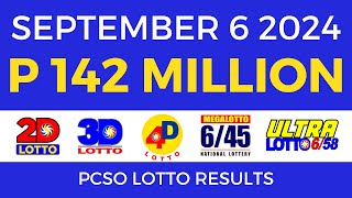 Lotto Result Today 9pm September 6 2024  PCSO Complete [upl. by Everick]