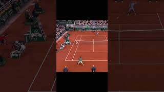 Tennis Elbow 4 Federer 26 Strokes Rally And Nice Volley Finish vs Nadal shorts [upl. by Antoinetta]