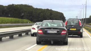 Mercedes C63 AMG amp SLK 55 AMG driving on Autobahn Full HD [upl. by Imnubulo330]