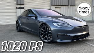 1020 PS Tesla Model S Plaid  Acceleration from 0100100200200250 kmh [upl. by Anekam]