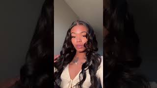 Buss Down Middle Part With Curls ✨ lipcombo liptutorial sideparthairstyle wigtutorial wigs [upl. by Behm]