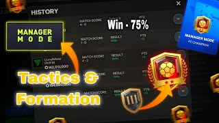 BEST MANAGER MODE TACTICS IN FC MOBILE  NEW BEST TACTICS FORMATION  fifamobile eafc24 video [upl. by Eudo866]