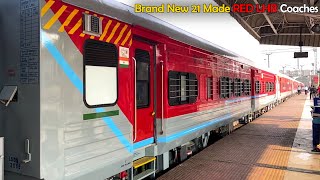 Brand NEW 21 Made RED LHB Coaches 18478 KALINGA UTKAL Exp  New RED Hot LHB Rake Transit to ECo  IR [upl. by Hyland392]