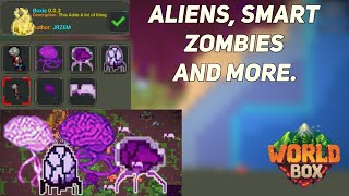 WorldBox 2 New Races Aliens Intelligent Zombies and more Boxia Mod Review [upl. by Odrarej456]