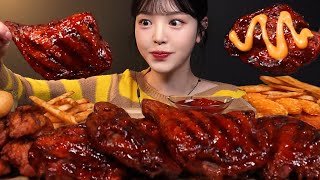 SUB그릴 후라이드 대왕 통다리 먹방🍗 겉바속촉 순살에 통새우바 치즈볼까지 부어치킨 꿀조합 리얼사운드 Chicken Mukbang Asmr [upl. by Freemon]