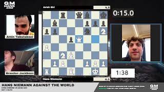 Hans Niemann Against The World  Hans Niemann vs Anish Giri  Day 1  Blitz [upl. by Ajdan383]