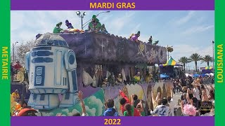 Mardi Gras Carnival Day Parade 2022  Metairie La  Veterans Blvd [upl. by Neelasor]