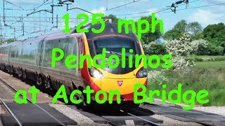 125mph Pendolinos at Acton Bridge [upl. by Ajed]