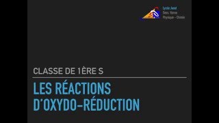 1S  Les réactions doxydoréduction [upl. by Giorgi]