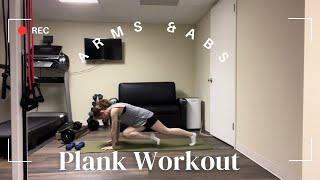 6 Minute  Arms  Abs Plank Workout with Dumbbells [upl. by Annawot767]