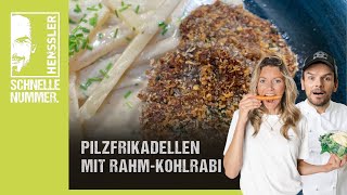 Schnelles Pilzfrikadellen mit KohlrabiRahmgemüse Rezept von Steffen Henssler [upl. by Negriv777]