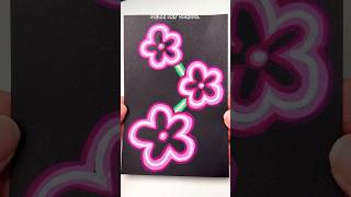 Flower Blossom with Neon technique Tutorial drawingtutorial draw creative [upl. by Enaile]