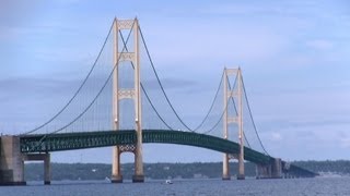 Driving across the Mackinac Bridge  Michigan [upl. by Ragen]