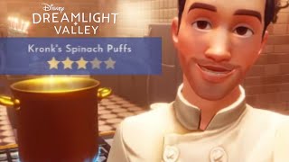 How to make Kronks Spinach Puffs Recipe  Disney Dreamlight Valley [upl. by Odlonyer]