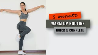 5 MINUTE WARM UP FOR HOME WORKOUT amp GYM  10 BEST EXERCISE  QUICK amp COMPLETE [upl. by Volney]