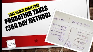 Real Estate Math Video 6a  Prorate Real Estate Taxes 36030 Day Method  Real Estate Exam Prep [upl. by Nodnrb]