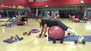 Cathe Friedrichs Arms and Abs on the Ball Live Workout [upl. by Elockcin782]