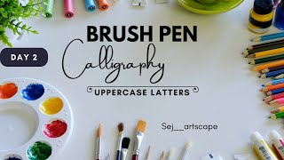 Brushpen Calligraphy Day 2 Uppercase Letters brushpen brushpencalligraphy brushpendoms [upl. by Sweeney]