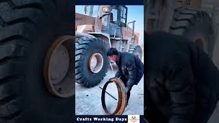 Cream Tire Changing Process  Expert Man And Machinery Can Improve Work Efficiency [upl. by Runck]