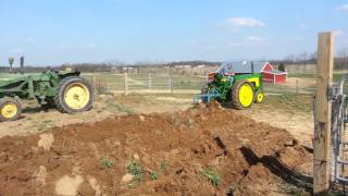 John Deere 530 plowing the garden April 9 2013 [upl. by Stephine5]