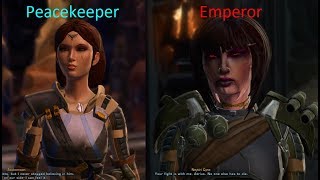 SWTOR The Nathema Conspiracy  Peacekeeper amp Emperor Specific Dialogues All [upl. by Eelinnej]