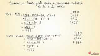 Scaderea cu trecere peste ordin a numerelor naturale de la 0 la 10 000  Matematica clasa a IIIa [upl. by Orelu]