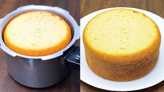 Sponge Cake in Pressure Cooker  Basic Sponge Cake Recipe  Vanilla Sponge Cake Without Oven [upl. by Asabi]