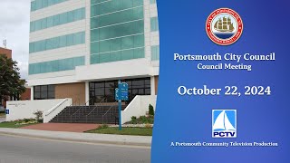 Portsmouth City Council Meeting October 22 2024 Portsmouth Virginia [upl. by Lorelei]