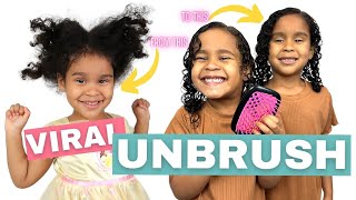 Trying The Ubrush Detangling Hair Brush on Super Curly Hair curlyhair unbrush [upl. by Parsaye]