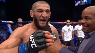 UFC 267 Khamzat Chimaev Octagon Interview [upl. by Nlocnil713]