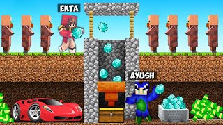 AYUSH MADE A WISHING WELL TO STEAL EKTA amp VILLAGERS IN MINECRAFT 🤑 [upl. by Barnum]