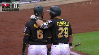 PHIPIT Cervelli plates Marte on a sacrifice fly [upl. by Bainter]