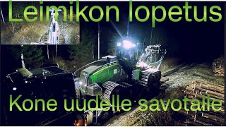 Leimikon lopetus ja koneen laitto lavetille John Deere 1170G IBC H423 [upl. by Yorle10]