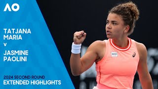 Tatjana Maria v Jasmine Paolini Extended Highlights  Australian Open 2024 Second Round [upl. by Naimerej]