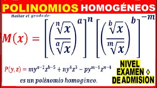 POLINOMIOS HOMÓGENEOS 👉Ejercicios Resueltos ✔ NIVEL EXAMEN de ADMISIÓN [upl. by Shelba]