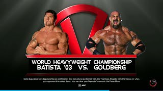 quotWWE 2K23 Batista vs Goldberg  Battle of the Titansquot [upl. by Lesak270]