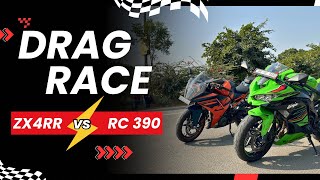 Kawasaki Zx4RR vs KTM RC 390  First time on youtube public demand 😍 [upl. by Cottle]