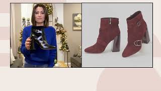 Vince Camuto Leather or Suede Moto Ankle Boots  Erillie on QVC [upl. by Tomlin]