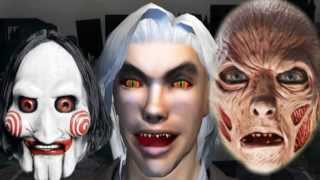 SCARY FACE ☺ 3D animated HALLOWEEN prank ♫ FunVideoTV  Style [upl. by Kcirddot]