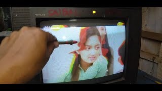 Sansui 14 inch CRT TV Colour shadow problem [upl. by Haywood]